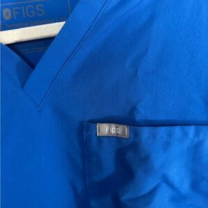Figs Royal Blue V-Neck Scrub Top